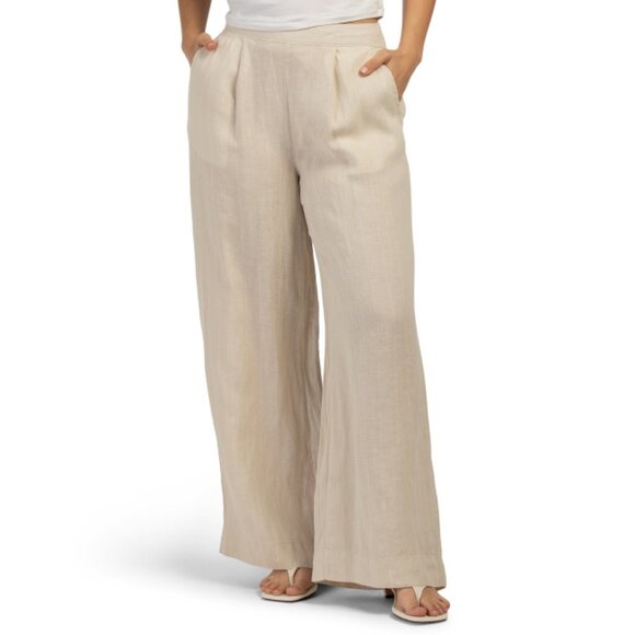 JONES & CO JONES NEW YORK STRIPE Linen Tailored Pinstripe Pants - Picture 1 of 2